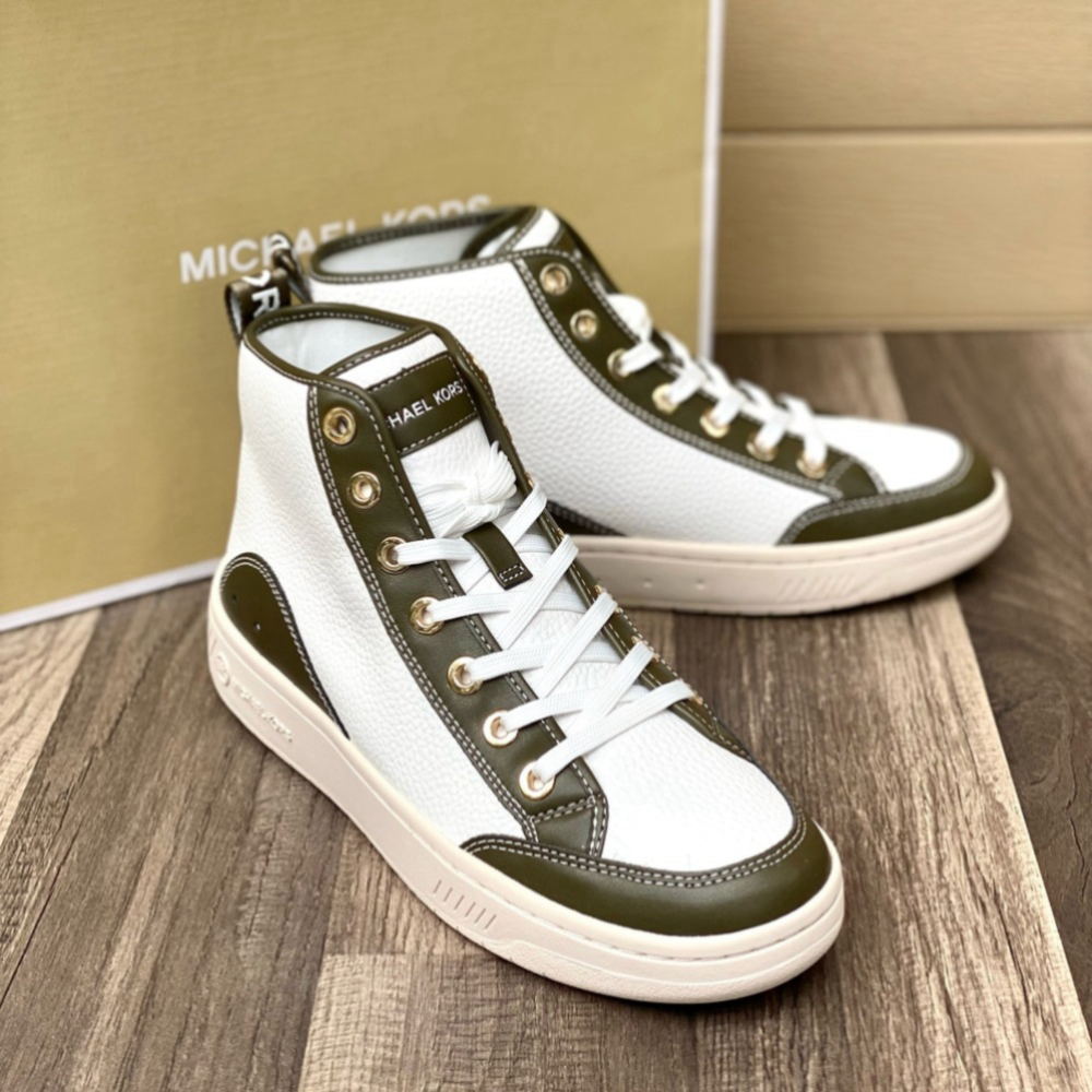 Michael Kors Sheia High Top Sneakers Olive Color - Picture 2 of 9